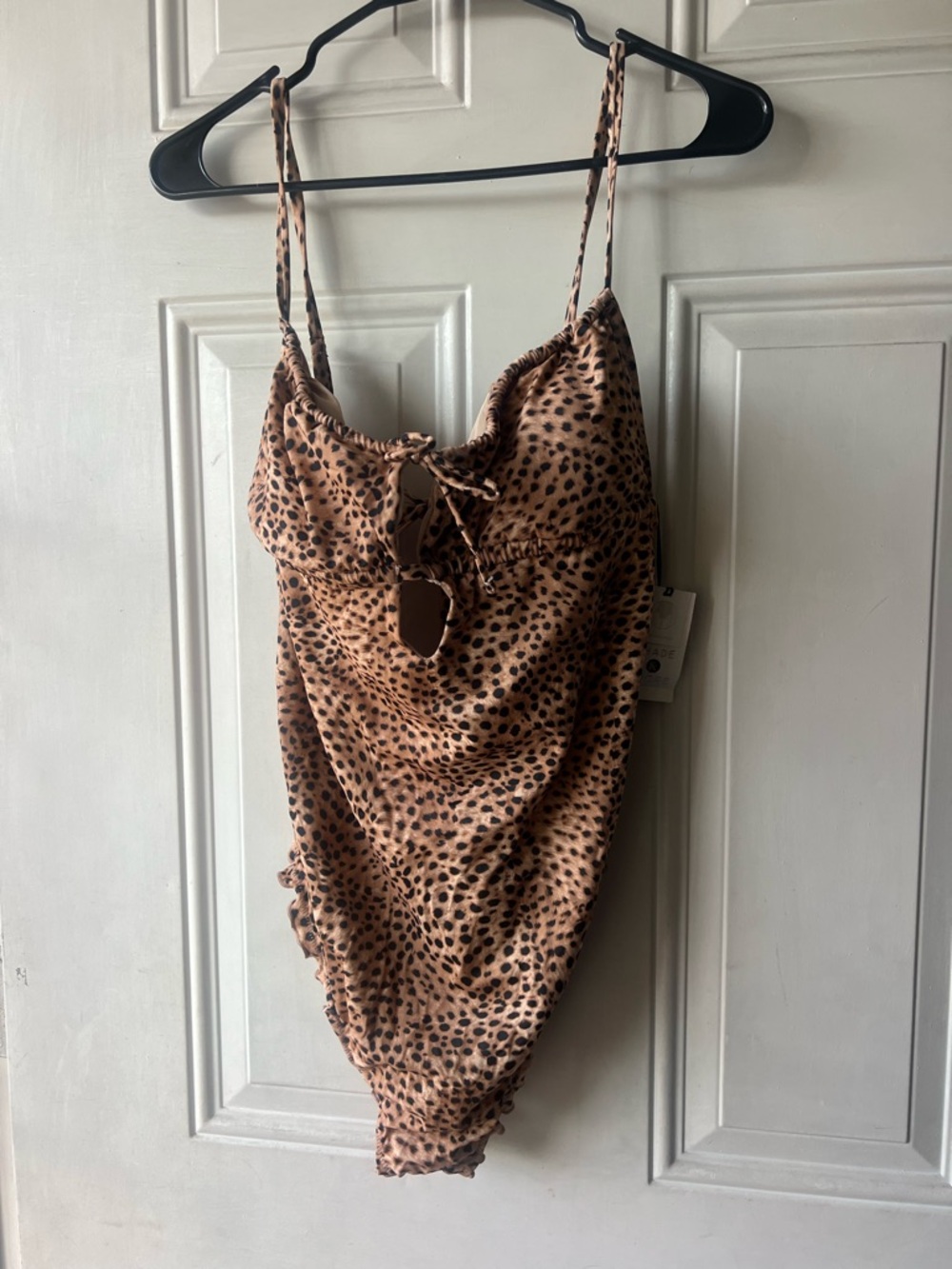 Shade & Shore Leopard-Print One-Piece Swimsuit in Brown and Black